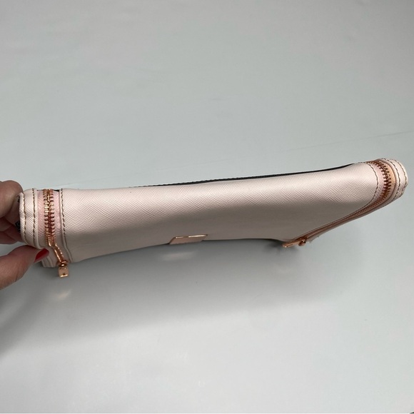 TED BAKER Pink & Black Sala Crosshatch Clutch Bag - Picture 6 of 16